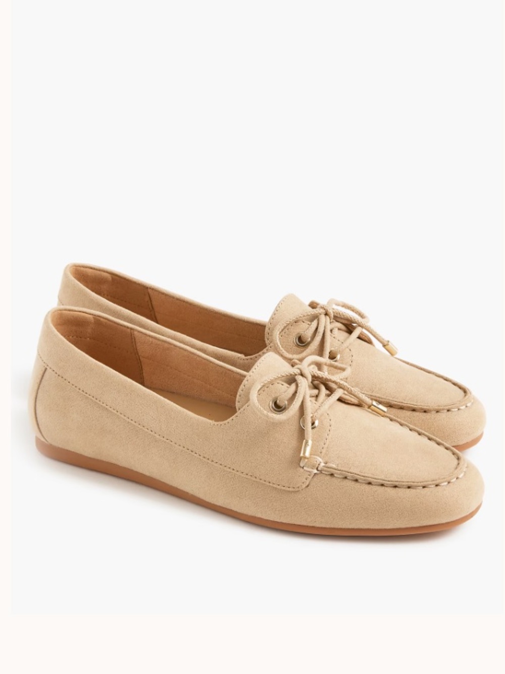 J crew light khaki boat shoes
